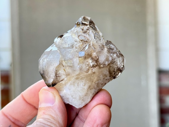 Elestial Smoky Quartz with Unique Sceptered Growth, 150g, Root Chakra Crystal, Minas Gerais, Brazil W681