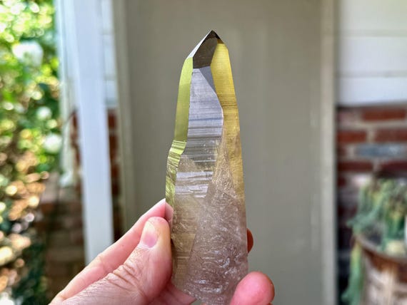 Blue Needle Smoky Lemurian Quartz, AAA Water Clear & Semi-Polished, 142g, New Find, Bahia, Brazil A562