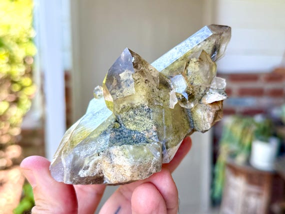 Lodolite Quartz, Yellow Sulfite Inclusions, 309g, New Find, Highest Quality, Corinto, Minas Gerais, Brazil X993