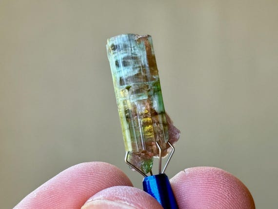 Bicolor Tourmaline with Lepidolite, Blue-Green & Pink, 4.6g, Barra do Salinas, Minas Gerais, Brazil T934