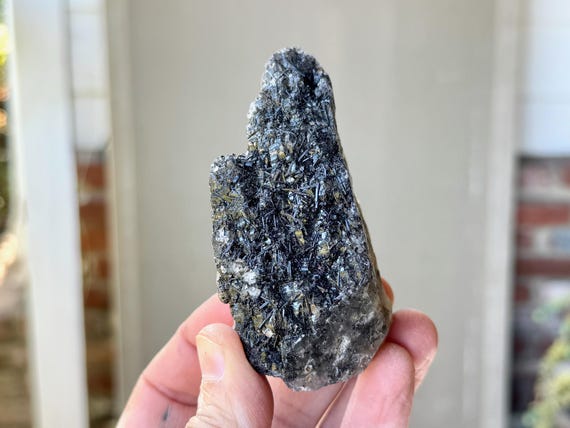 Black and Brown Tourmaline Quartz, 202g, Root Chakra Crystal with Dravite Tourmaline Inclusions, Piaui, Brazil W722
