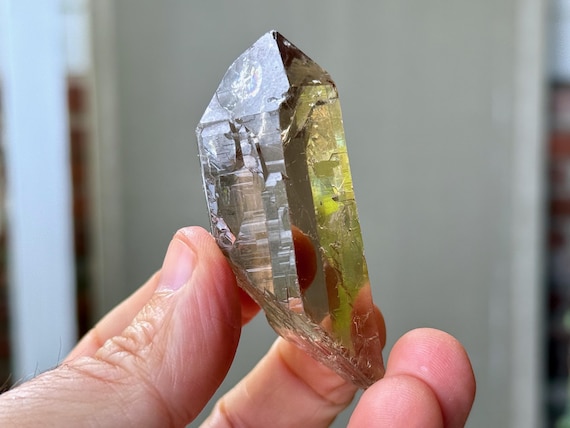 Smoky Cathedral Quartz with Rainbow, Water Clear, 61g, New Find, Akashic Record, Diamantina, Minas Gerais, Brazil A151