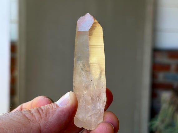 Tangerose Lemurian Quartz, Dow Formation, 72g, New Find, Stimulating Energy, Sacral Chakra, Minas Gerais, Brazil B249