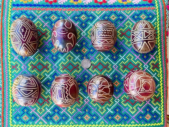 Shaman Rattle, Traditional Shipibo Gourd Shaker, Choose ONE of Eight Designs, Handmade in Iquitos, Peru