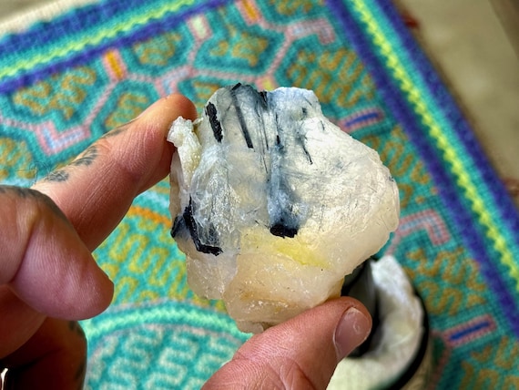 Indicolite Quartz, Blue Tourmaline Inclusions, 91g, New Find, Third Eye and Throat Chakra, Taquaral, Minas Gerais, Brazil S557