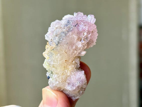 Canga Rose Quartz with Blue Tourmaline, 43g, Rare Find, Crystallized Rose Quartz, Taquaral, Minas Gerais, Brazil T008