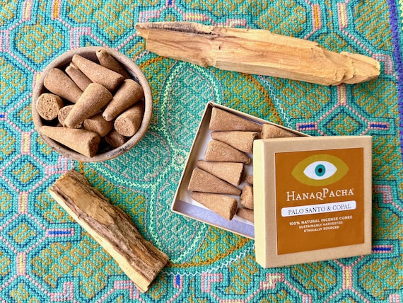 Palo Santo & Copal Incense Cones, 100% Natural Handmade, Ethically Sourced and Sustainably Harvested in Peru, Cleansing and Purification