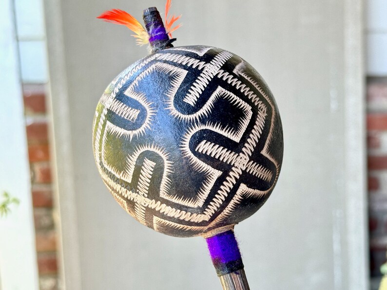Peru Rattle Shaman Rattle, Traditional Shipibo Rattle in Hummingbird, Bird or ...