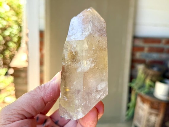 Lemurian Quartz with Trigon, Lodolite Inclusion, 400g, Old Find, Serra do Cabral, Minas Gerais, Brazil X713