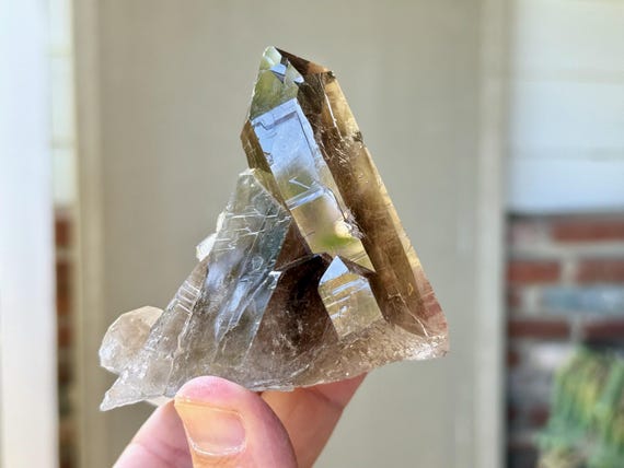 Smoky Cathedral Quartz with Trigon, Self-Standing, 254g, Akashic Records, Grounding & Protection, Diamantina, Minas Gerais, Brazil V104