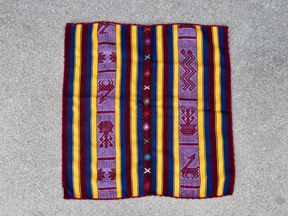 Andean Manta Cloth from Chawaytiri, Peru, 23" x 23," Handwoven Mesa Cloth for Shamanic Plant Medicine Ceremony