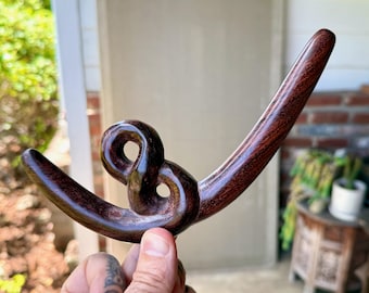 Tepi Pipe, Infinity Loop Design, Traditional Handmade Wooden Shamanic Applicator Pipe