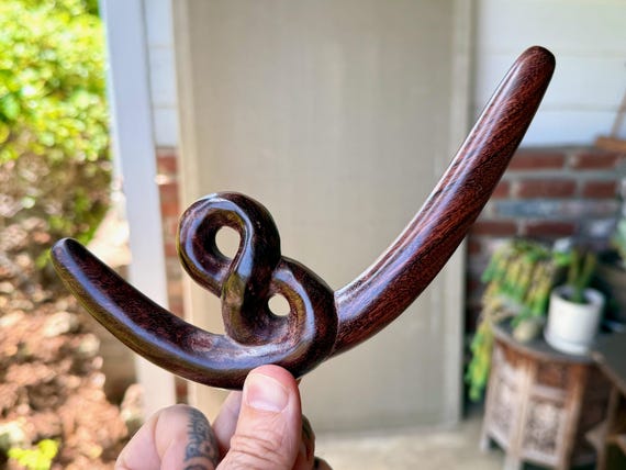 Tepi Pipe, Infinity Loop Design, Traditional Handmade Wooden Shamanic Applicator Pipe