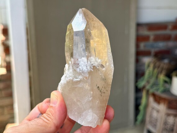 Cathedral Quartz, Water Clear with Kaolinite Inclusion, Isis Crystal, 384g, Minas Gerais, Brazil V596