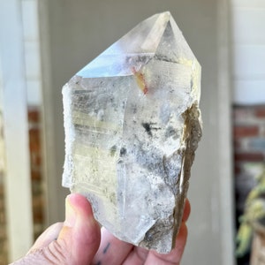 Black Phantom Lemurian Quartz with Water Clear Clarity, Crystal for Detoxification, Root Chakra, 736g, Bahia, Brazil W431