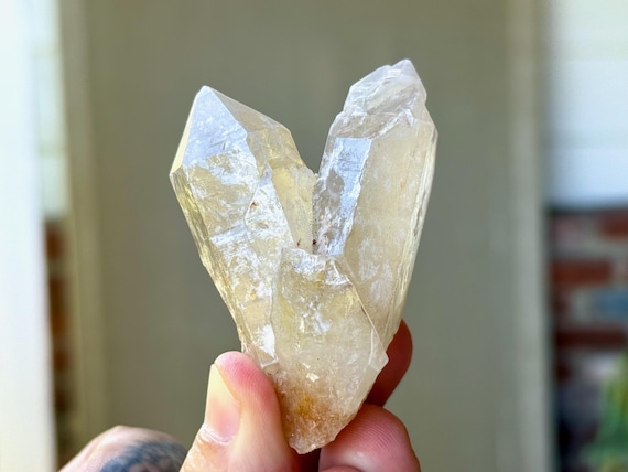 Twin Flame Quartz, Mild Chlorite Inclusion, 76g, New Find, Attract Soul Mate, Minas Gerais, Brazil T694