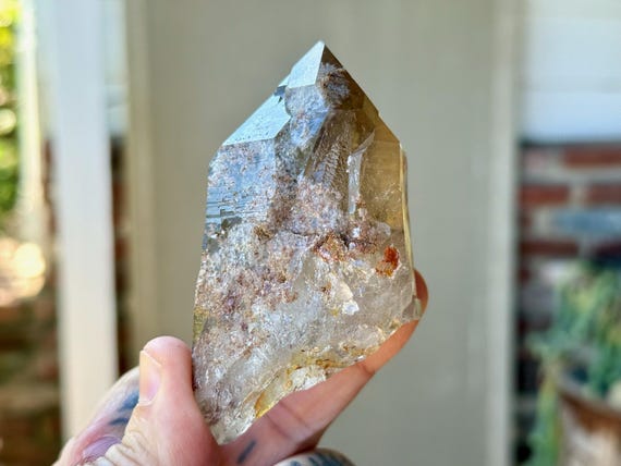 Smoky Cathedral Quartz, Lodolite Inclusions, 160g, New Find, Diamantina, Minas Gerais, Brazil A182