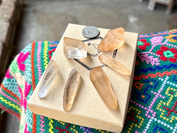 Tangerine Lemurian Quartz Lot, 6 Pcs, New Find, Solar Plexus & Sacral Chakra, Minas Gerais, Brazil A288