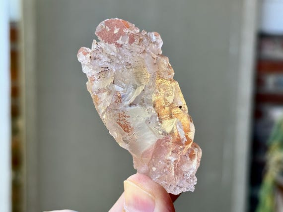 Tangerine Dissolution Quartz, Hydrothermally Etched, Ancient Sage Quartz, 76g, Spiritual Transformation, Para, Brazil T254