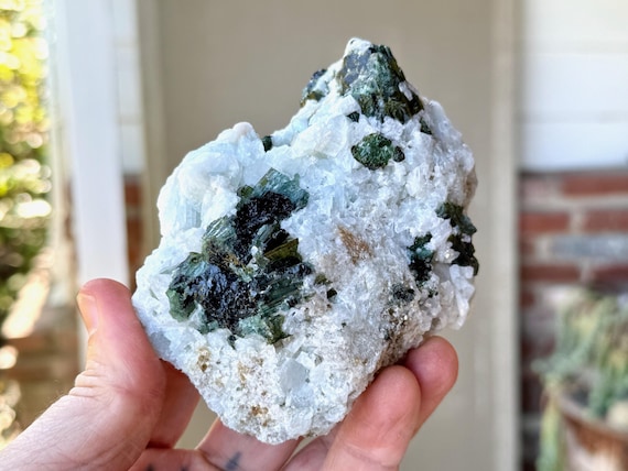 Unicorn Stone, Blue Albite, Green Tourmaline, 470g, Aricanga Mine, São José do Safira, Minas Gerais, Brazil W361