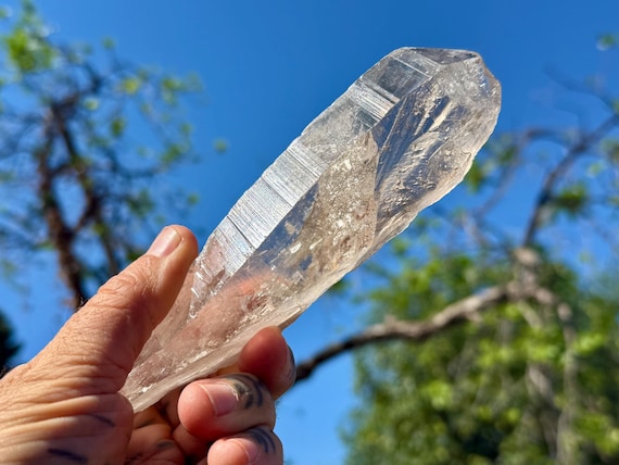 Russian Lemurian Quartz, Sacred Scribe, Double Terminated & Water Clear, 330g, Old Find, Yuzhnyi Quarry, Oblast, Russia V406