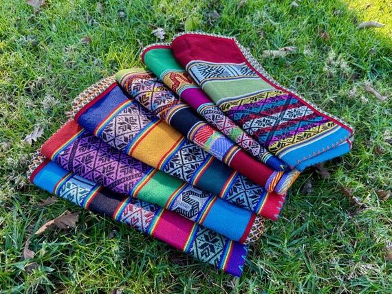 Shamanic Manta Cloth, Traditional Mesa Cloth for Shamanic Plant Medicine Ceremony, Choose ONE of Six, Handmade in Ausungate, Peru