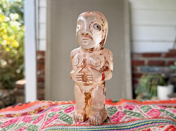 Pachamama Statue, Hand Carved from Native Quartz, Mother Earth Statue for Shamanic Altar, Made in Peru, Artist Ruben Layme