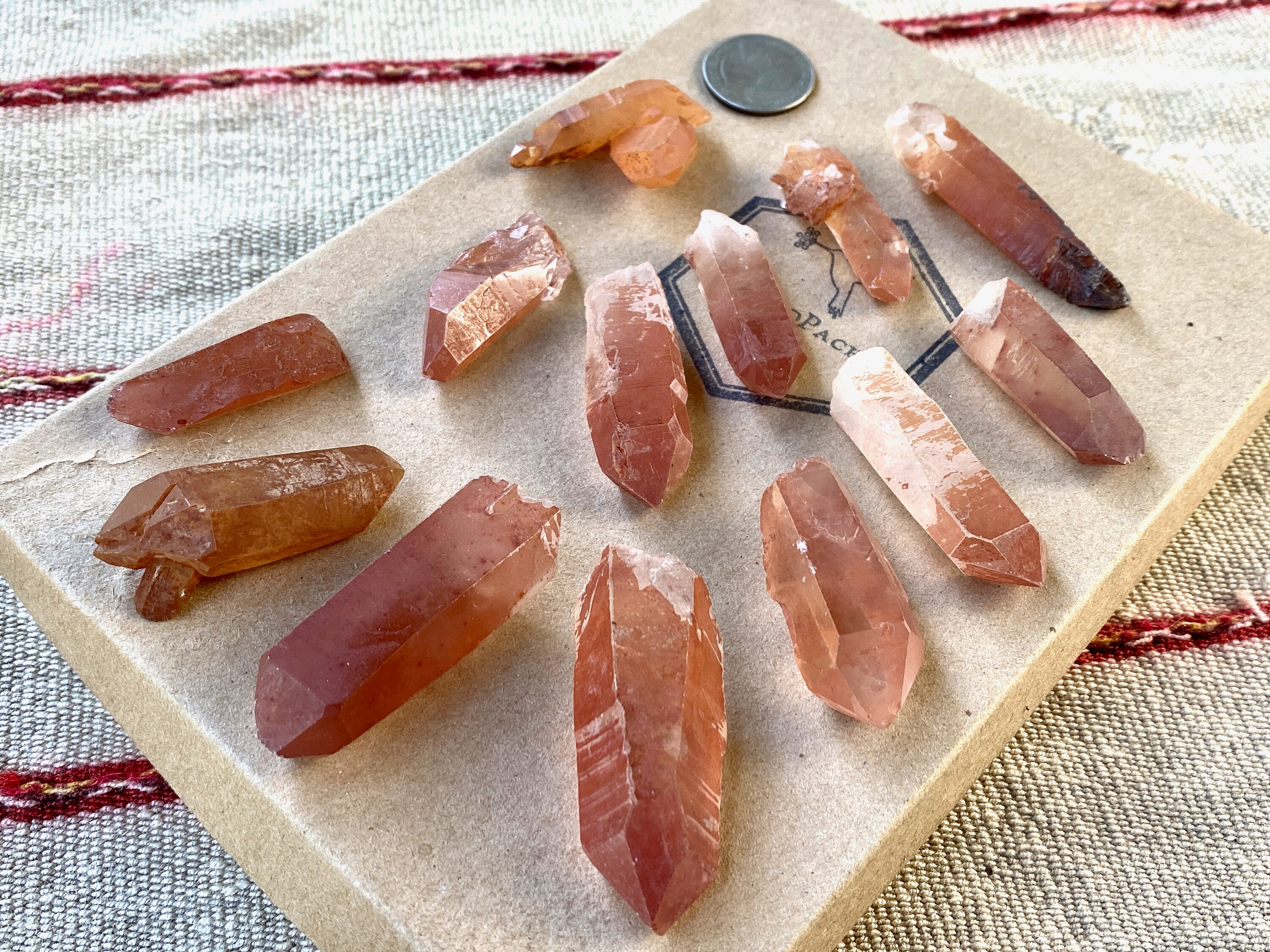 Tangerine Quartz Lot, 13 Pieces, Natural Tangerine Quartz with Vibrant Color, Stimulating Energy