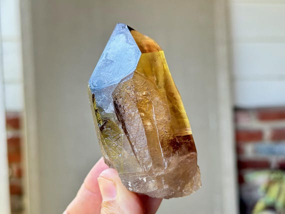 Pele's Dream Lemurian Quartz, 216g, Rare Find, Smoky Citrine Lemurian for Shadow Work and Trauma Healing, Cristalina, Goias, Brazil W577