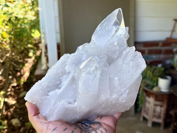 Lemurian Quartz Cluster, Self-Standing, 2.5 Kilo, Energetic Clearing, Statement Crystal, Bahia, Brazil V059