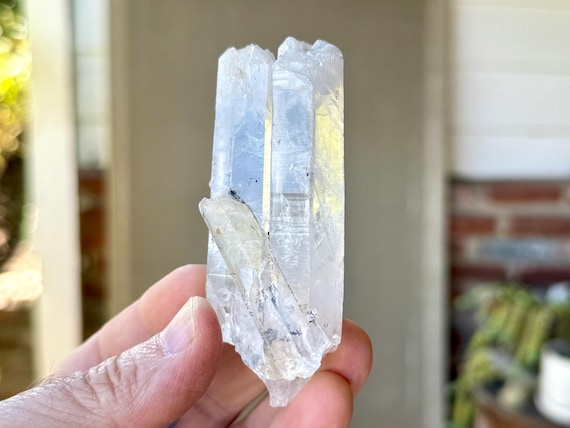 White Angel Tipped Quartz, Tantric Twin with Rare Halloysite Inclusion, 94g, Old Find, Boyaca, Colombia R983