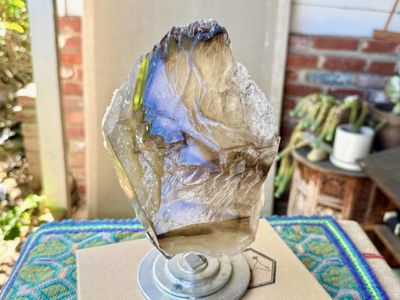 Elestial Smoky Citrine with Dogtooth Etchings & Sulfite Inclusions, 2.1 Kilo, Manifestation Crystal, Minas Gerais, Brazil X632