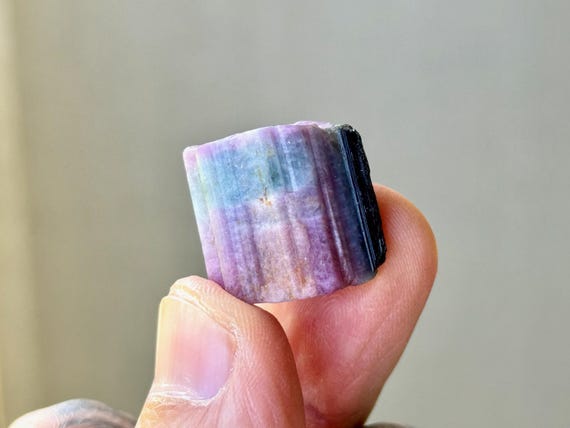 Paraiba Tourmaline with Pink, Purple and Blue Hues, Natural Termination, 9.1g, Old Stock, Rio Grande Del Norte, Brazil S548