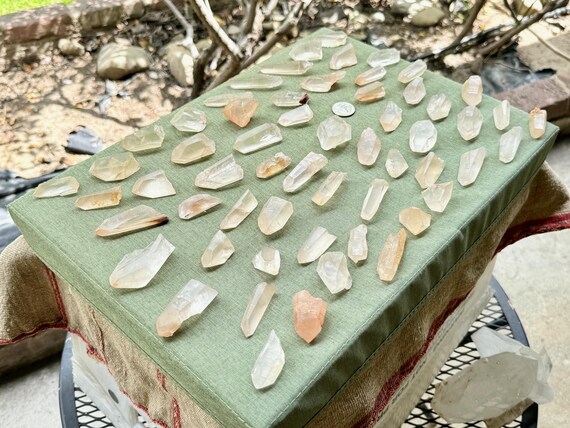 Golden Healer Lemurian Phantom Quartz Lot, 1 Kilo (58 Pieces), Serra do Cabral, Minas Gerais, Brazil WS187
