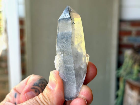 Black Phantom Lemurian Quartz, 62g, Detoxification & Purification, Bahia, Brazil B267