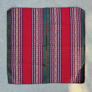 Andean Manta Cloth from Chinchero, Peru, 30&quot; x 31,” Large Hand Woven Mesa Cloth for Shamanic Plant Medicine Ceremony