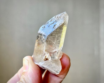 Coded Starbrary Quartz with Record Keepers and Unique Etchings, Rare Find, Water Clear Quartz with Star Markings, Corinto, Brazil P170