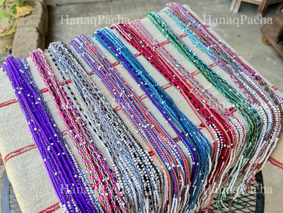 Watana Ties, Traditional Andean Bracelet in Your Choice of Color, Peruvian Despacho Tie for Mesa, Good Luck and Protection, Made in Peru