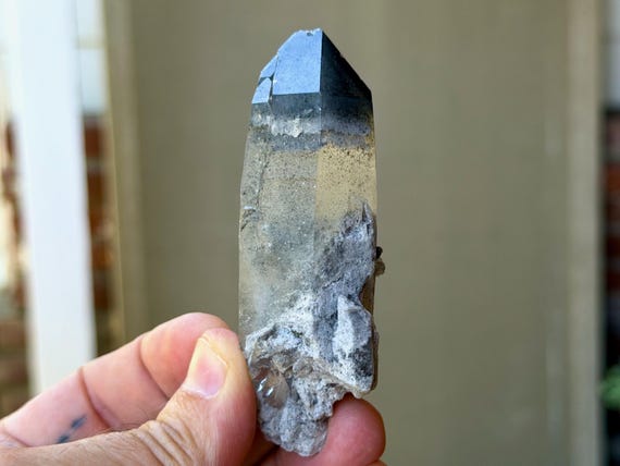 Black Phantom Lemurian Quartz, 96g, Detoxification & Purification, Bahia, Brazil B120