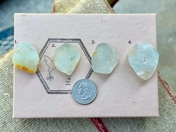 Blue Topaz, River Tumbled & All Natural, Choose ONE of Four, Alluvial Topaz, Throat and Third Eye Chakra, Minas Gerais, Brazil T563