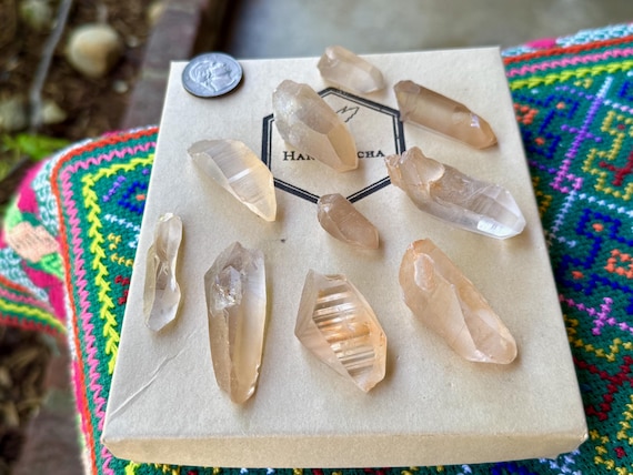 Tangerine Lemurian Quartz Lot, 10 pcs, Empowerment & Manifestation, Serra do Cabral, Minas Gerais, Brazil A736