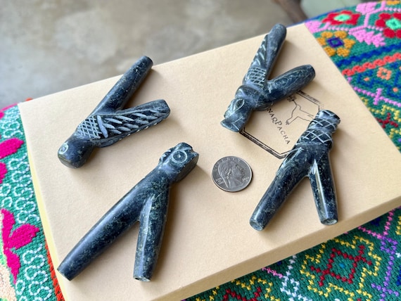 Stone Kuripe, Choice of Hummingbird, Condor, Owl, Snake, Traditional Shamanic Applicator Pipe, Handmade in Peru