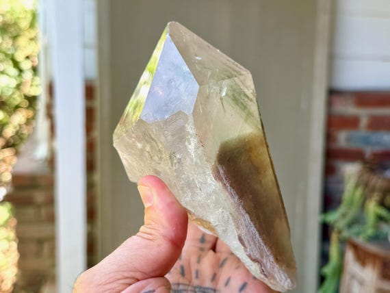 Green Chlorite Phantom Quartz, Water Clear, 938g, Heart Healing, Nature Spirits, Corinto, Minas Gerais, Brazil X262