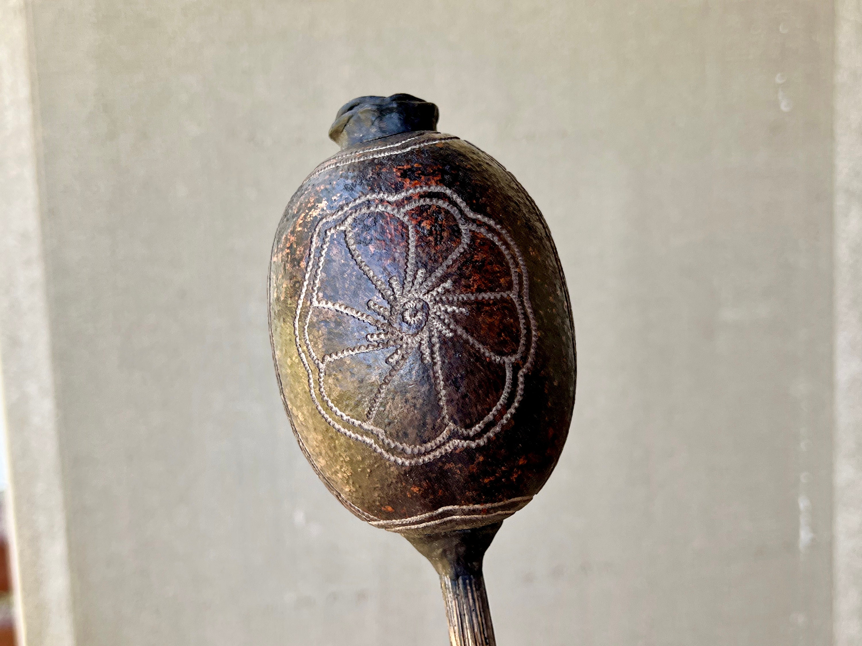 Shaman Rattle, Traditional Large Shipibo Rattle for Shamanic Plant