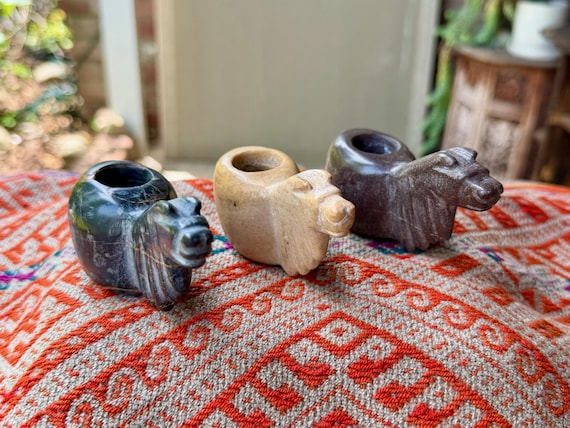 Llama Conopa Statuettes, Traditional Andean Offering Vessels, Choose ONE of Three, Hand Carved from Native Stone, Handmade in Peru