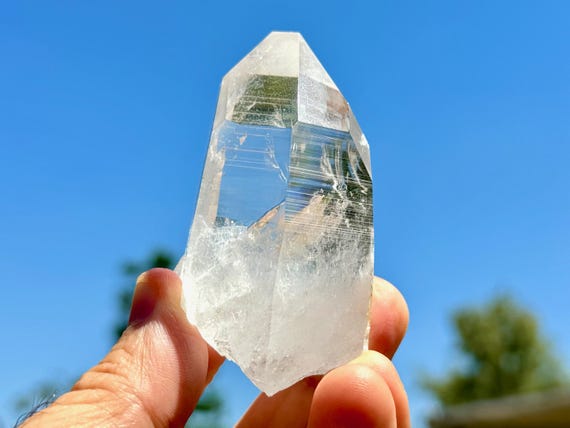 Lemurian Quartz, Isis Crystal with Time Link & Window, 127g, AAA Water Clear, Peñas Blancas, Boyaca, Colombia R551