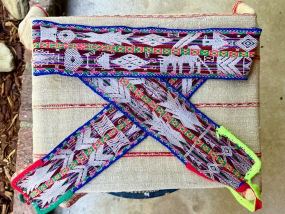 Chumpi Belt from Peru, Vintage Q'ero Protection Belt for Shamanic Ceremony, Hand Woven in Apurimac Region, Peru