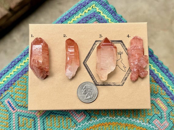 Pink Lithium Quartz, Choose ONE of Four, Pink Quartz Crystals, Energetic Balance & Relaxation, Minas Gerais, Brazil S643
