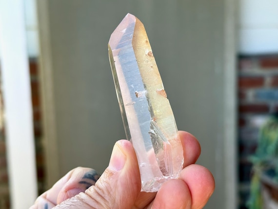 Pink Lemurian Quartz, Water Clear & Channeling Formation, 67g, New Find, Serra do Cabral, Minas Gerais, Brazil A025