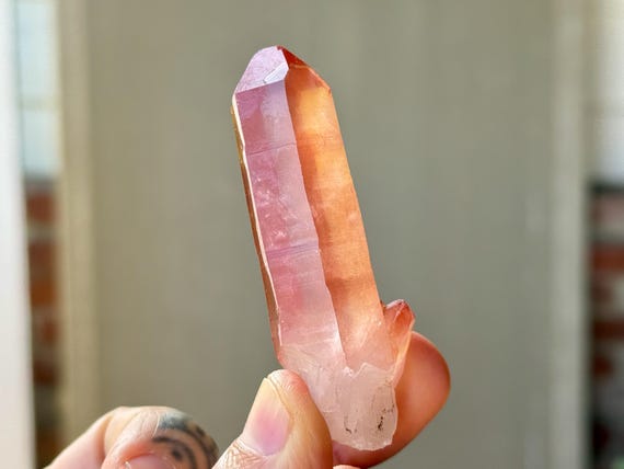 Scarlet Temple Pink Lemurian Quartz, 44g, Original Find, Highest Quality, Diamantina, Minas Gerais, Brazil A061